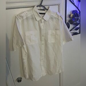 Sean John White Casual Button Down Shirt
